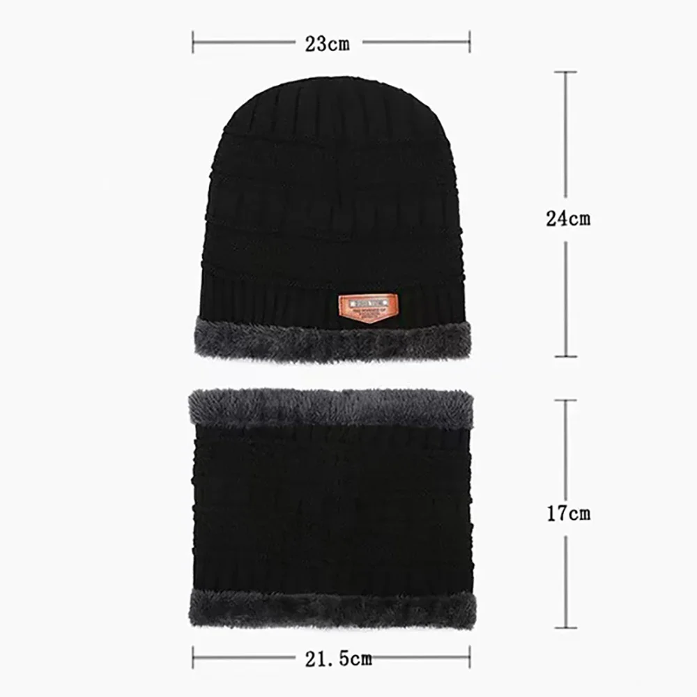 Winter Hats Men Women Velvet Knit Cap Coral Fleece Scarf Outdoor Riding Balaclava Mask Warm Thickening Plus Velvet Neck Protect