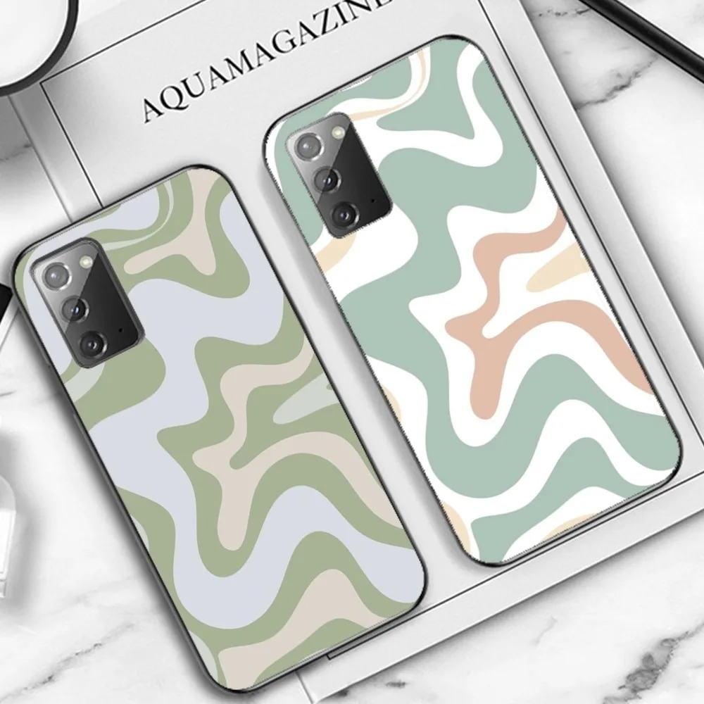 Hot Liquid Swirl Abstract Star Pattern in Beige Sage Green Phone Case For Redmi Note 4 X 5 A 6 7 8 T 9 9S 10 11 11S 11Epro Poco