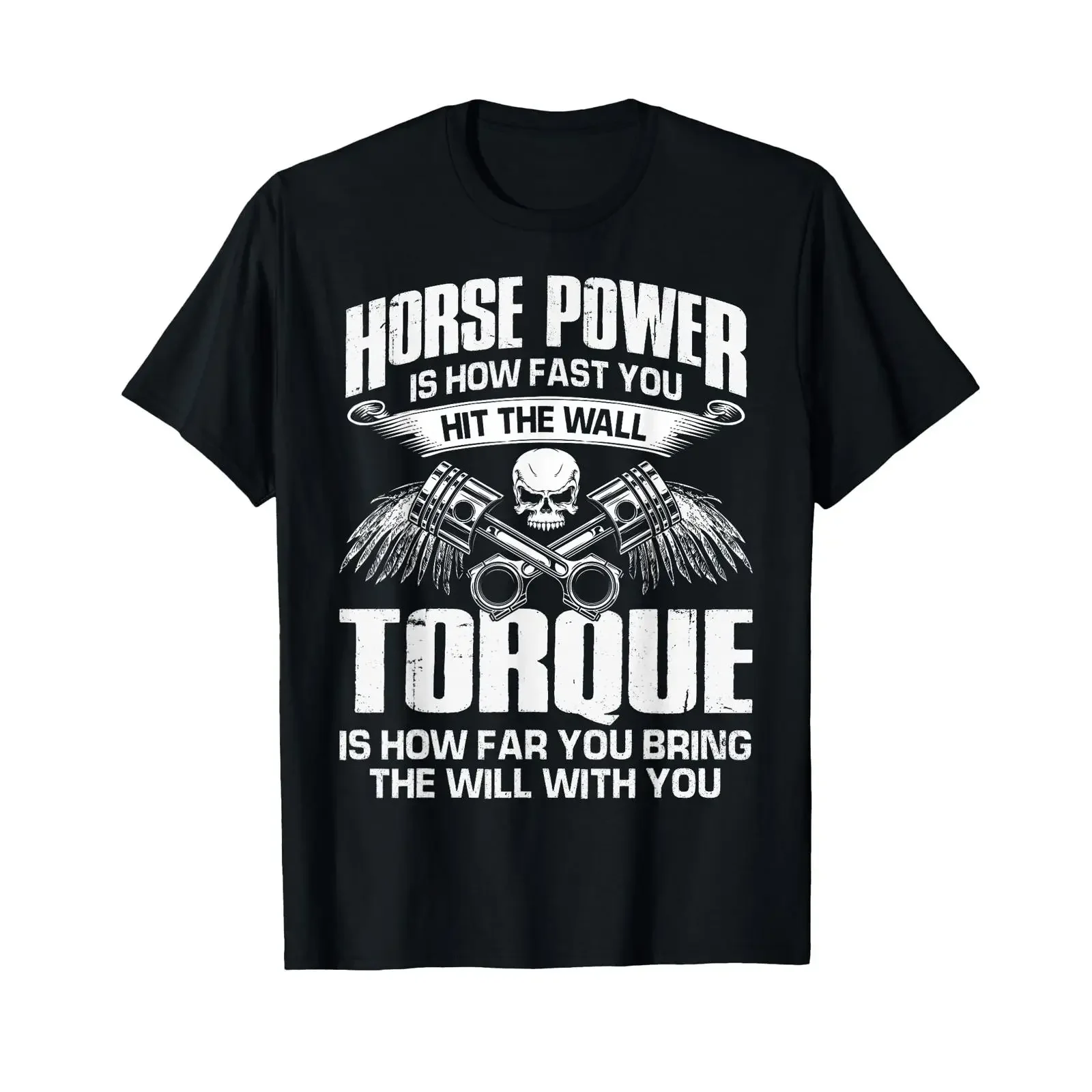 Horsepower Torque Funny Racing Car Mechanic Dad Mens T Shirt vintage Washed graphic streetwear homme Slightly designer clothes