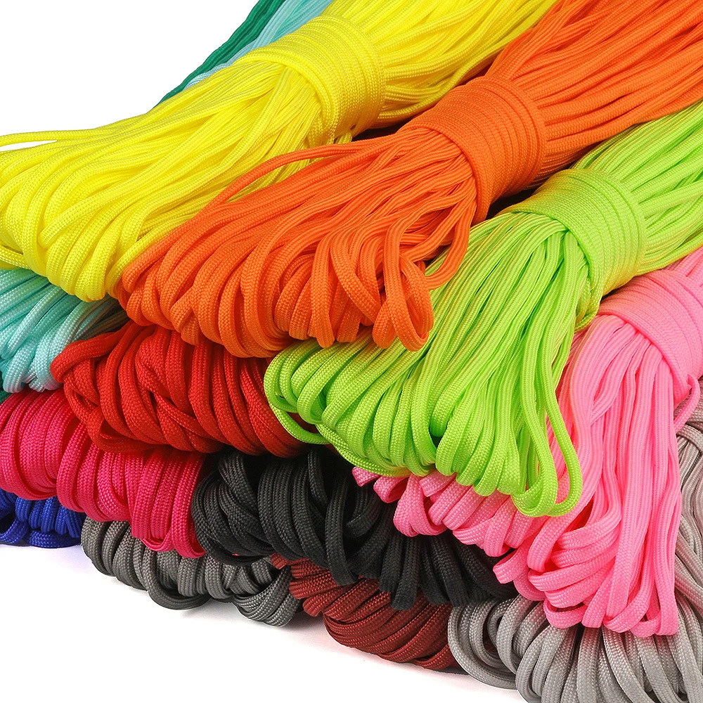 Cabo Parachute Monocromático, Corda Lanyard, Tipo Mil Spec, Uma Strand, Escalada, Camping, Equipamento de Sobrevivência, 5mm, 10m Lot