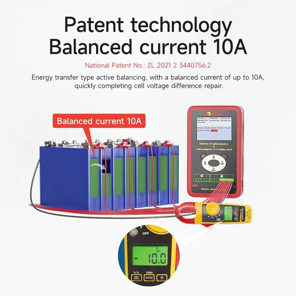 3-24S Cable Sequence Detector 10A BMS Energy Storage Lithium Battery Active Balancer Equalizer