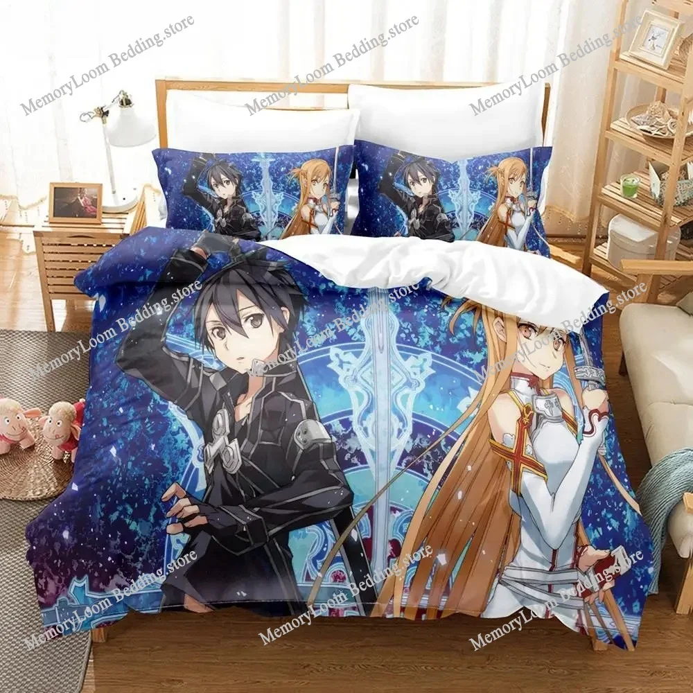 

Anime Sword Art Online Bedding Sets Home Textile Pillow Case 3D Bed Linen Duvet Covers Kids Gift Bed Set Home Textiles Bedding