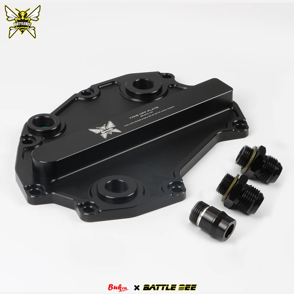 Battlebee  Engine Oil Cooler adapter for B9 S4 S5 RS4 RS5 EA839 2.9T 3.0T_ take off plate model BB-OCA-126