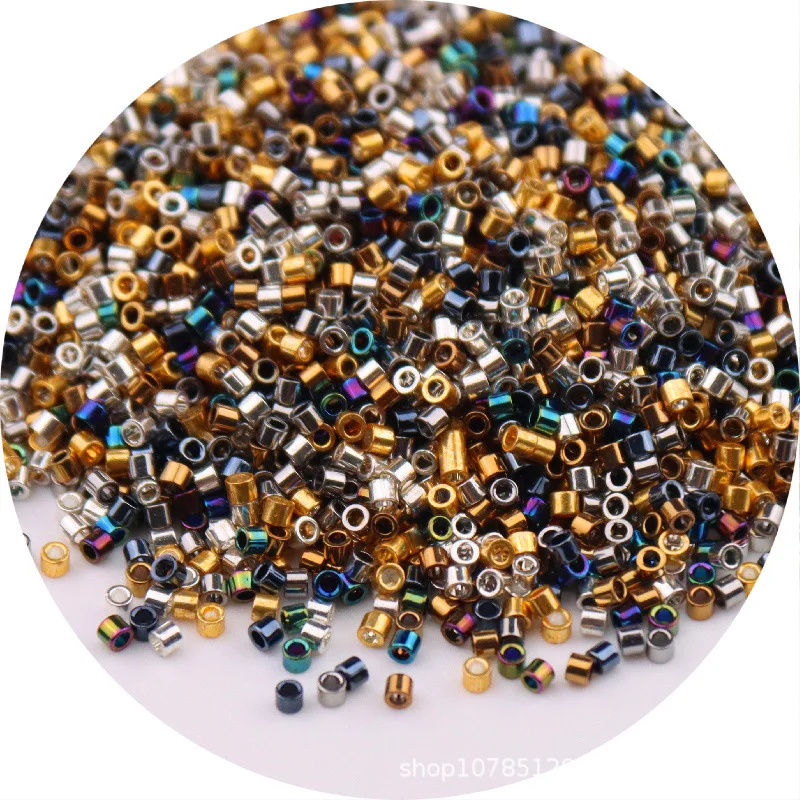 1000 Stück 1,6 mm metallische Glasperlen 11/0 lose Abstandsperlen für Handarbeiten, Schmuckherstellung, DIY-Charms, handgefertigtes Nähen