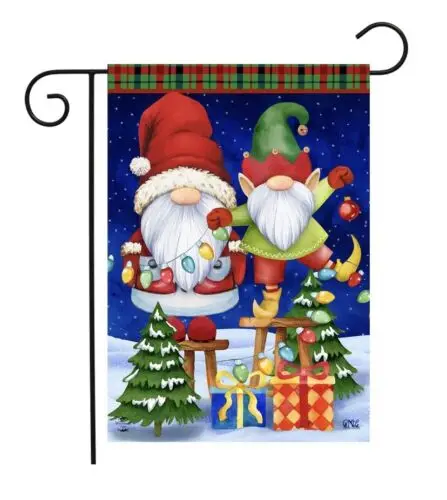 *NEW* Briarwood Lane CHRISTMAS GNOMES Garden Flag Holiday Humor Elf Presents