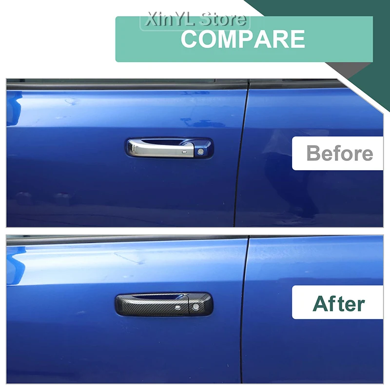 Car Door Handle Shell Cover Trim Custom for Dodge RAM 2009-2018 for Jeep Commander 2006-2010 8PCS Car Exterior Accessories