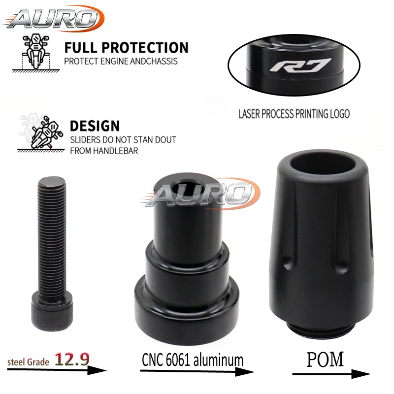 Motorcycle Accessories Falling Protection Bobbins Pad For YAMAHA YZF-R7 2021-2025 Frame Slider Crash Protector