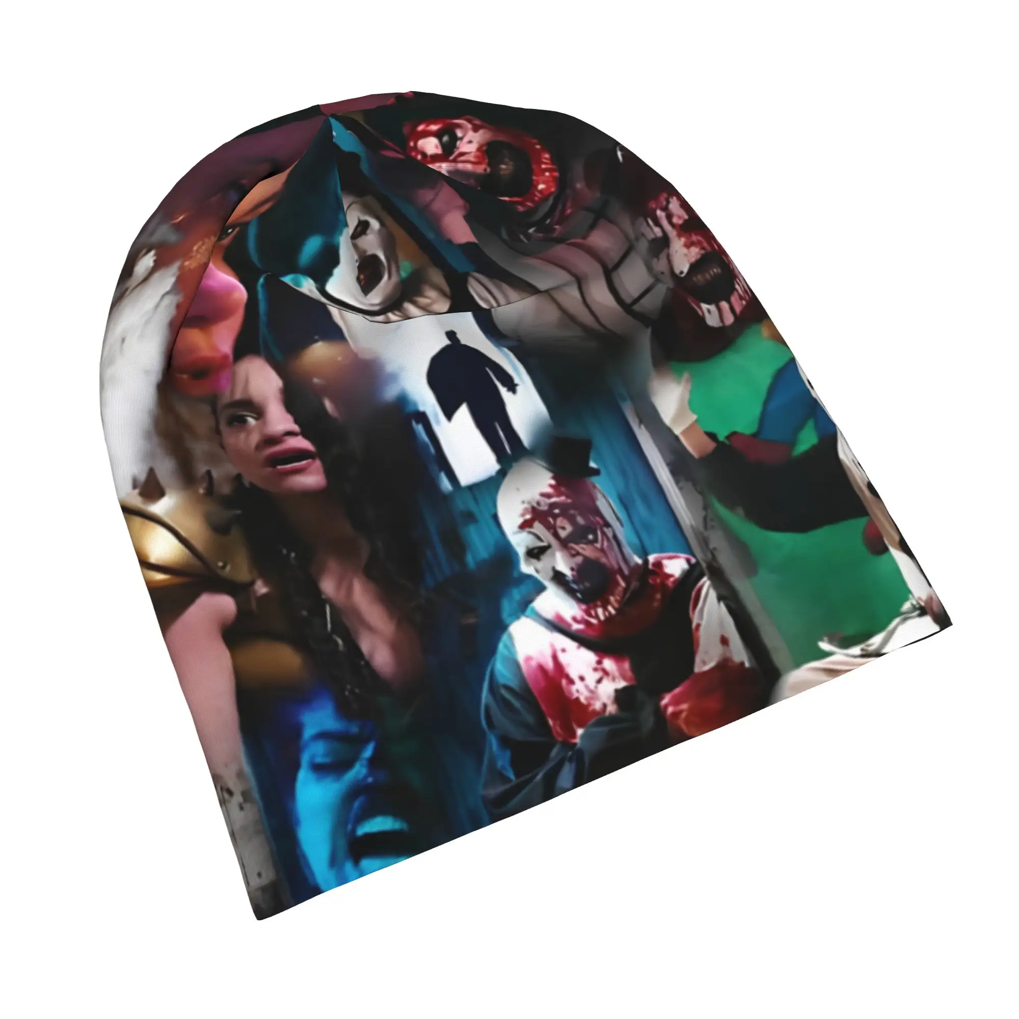 Terrifier Horror Movie Collage Skullies Beanies Hat  Hip Hop Men Women Ski Caps Warm Dual-use Bonnet Hats