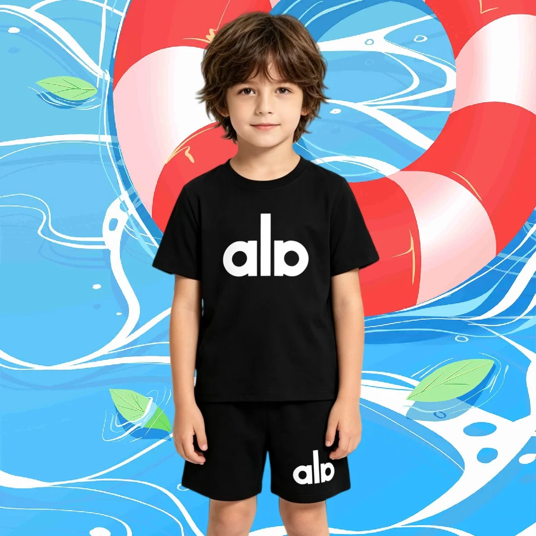 

Kids Clothes New T-shirt 3-12Years Summer Letters Print Boys Girls Brand Short-sleeved+Shorts Two-piece Casual Fashion Sport Set