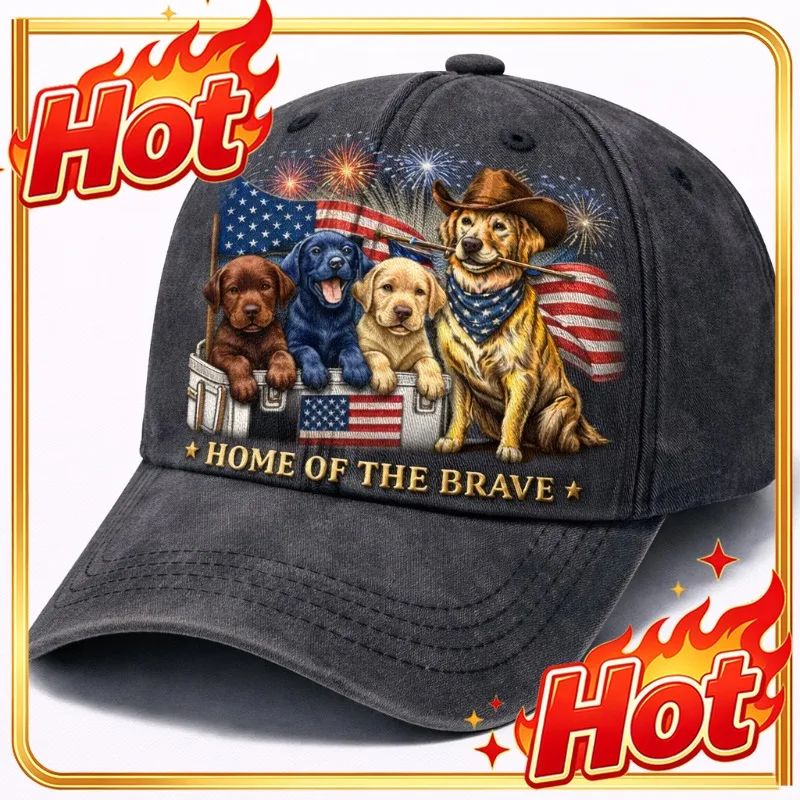 Retro Punk Dog Collection Hat - A Festive Accessory For The Spring Festival, Featuring Cute Dog Patterns, Suitable For Themed