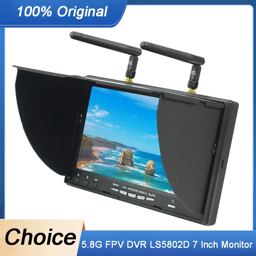 

5.8G FPV DVR LS5802D 7 Inch Monitor LCD Screen 5802D Build-in Dual Receiver and Battery 800*480 For RC FPV Drone Quadcopter