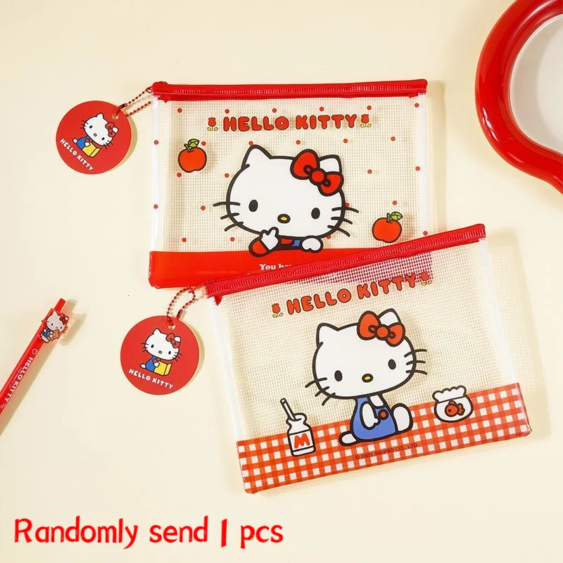 

Новая сумка для файлов Hello Kitty A5, милая студенческая экзаменационная сумка для хранения бумаги, креативная портативная сумка для канцелярских принадлежностей на молнии, праздничный подарок