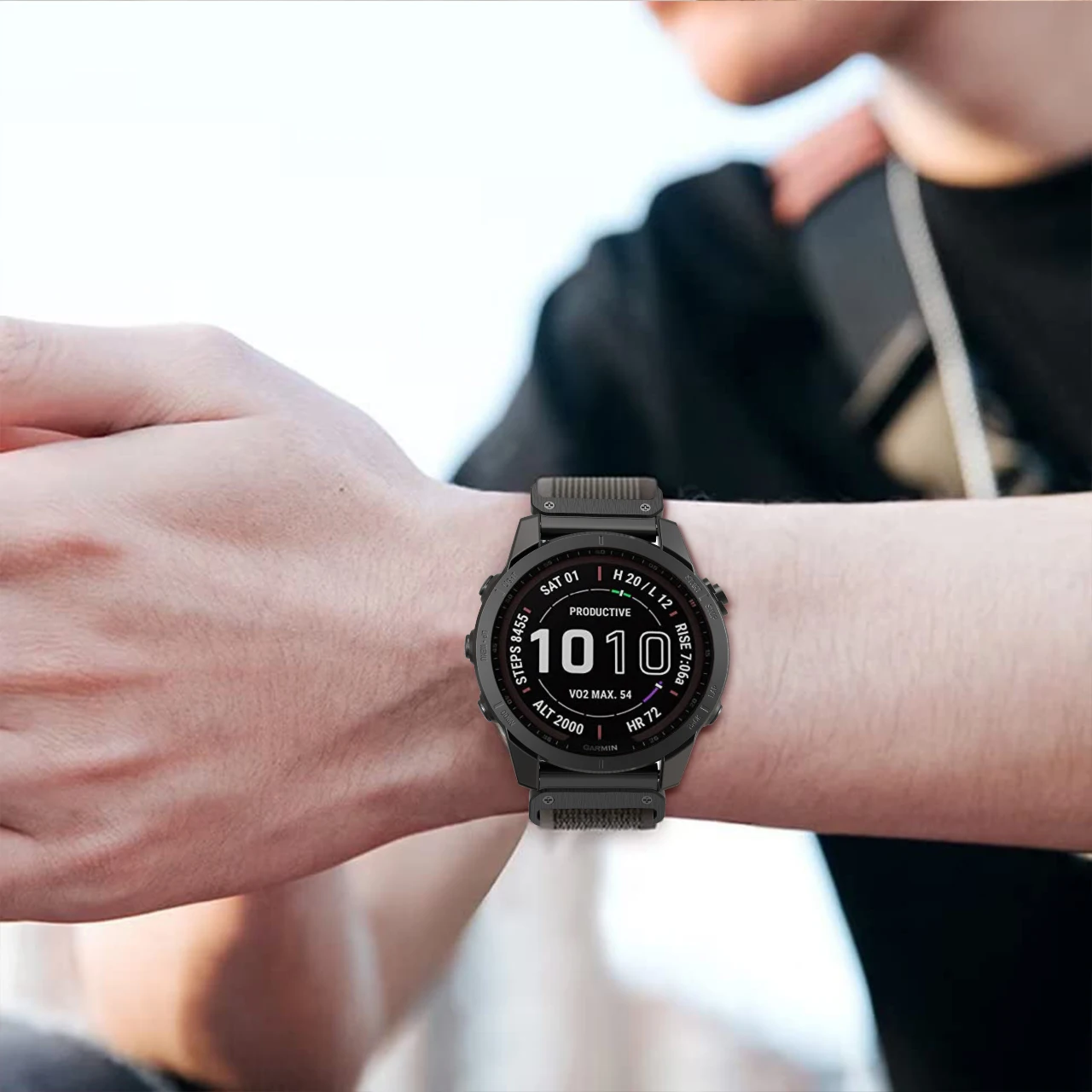 22 26 مللي متر الرياضة النايلون حلقة حزام ل Garmin Fenix 7X 6 6X 5 5X غريزة 2X Tactix 7 برو/دلتا/برافو سوار الساعات اكسسوارات