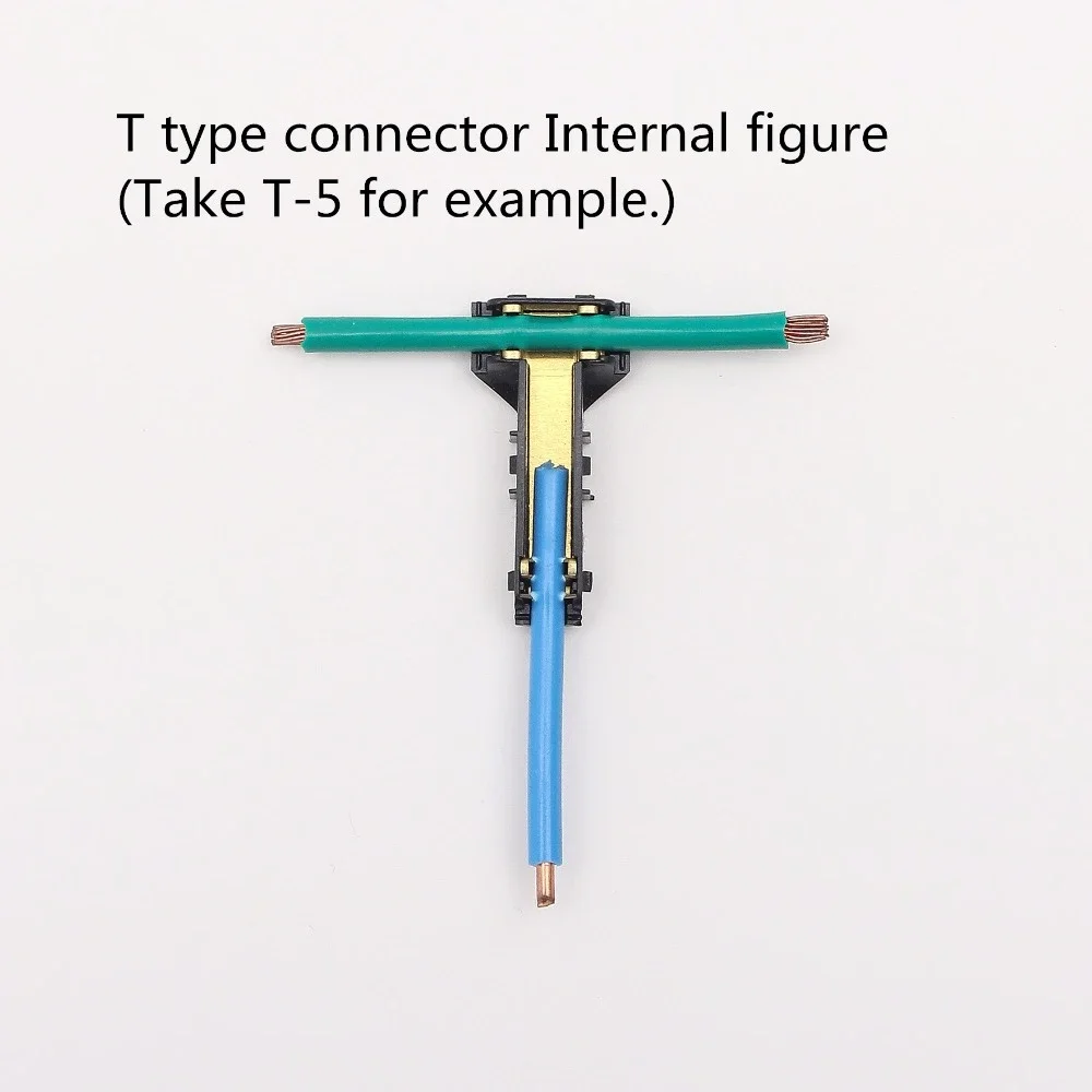 T-2 5PCS Quick Splice Wire Wiring Connector 1 Way AWG18 0.75mm2  LED Strip Wire Cable Electrical Crimp Terminal Blocks Conductor