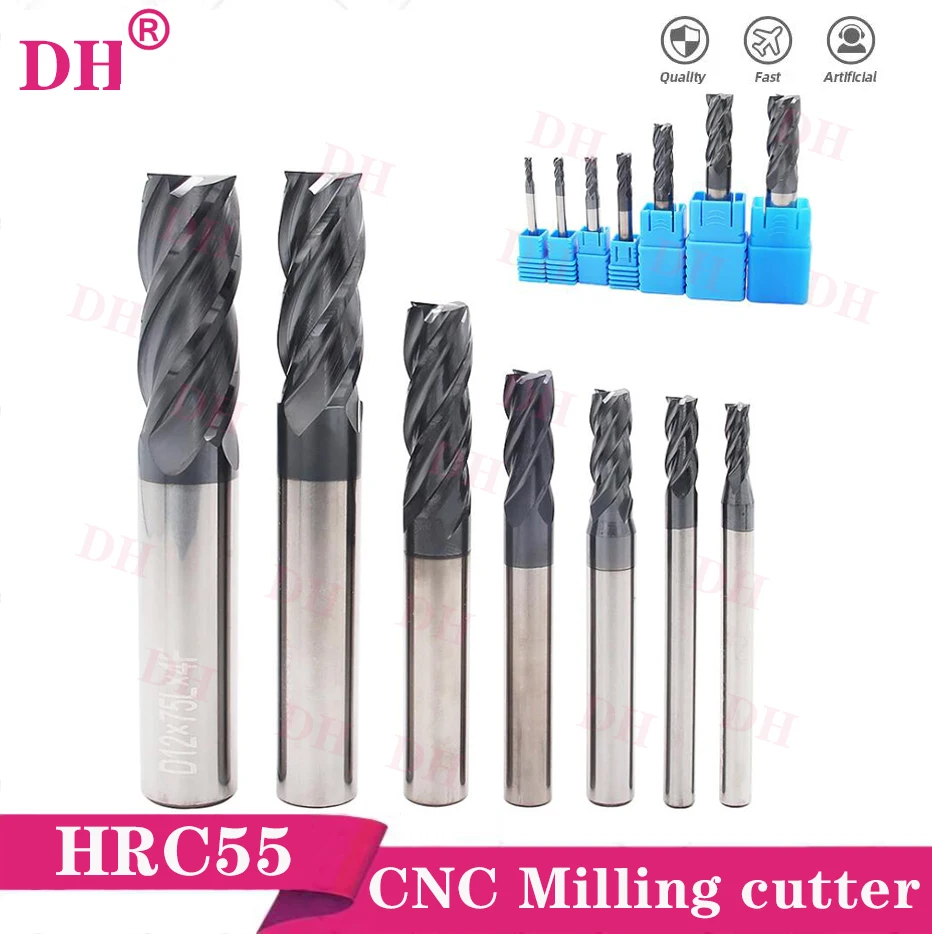 

HRC50 Фреза из вольфрамовой стали с 4 канавками и U-образной канавкой из нержавеющей стали, специальный удлиненный высокоэффективный динамический конец