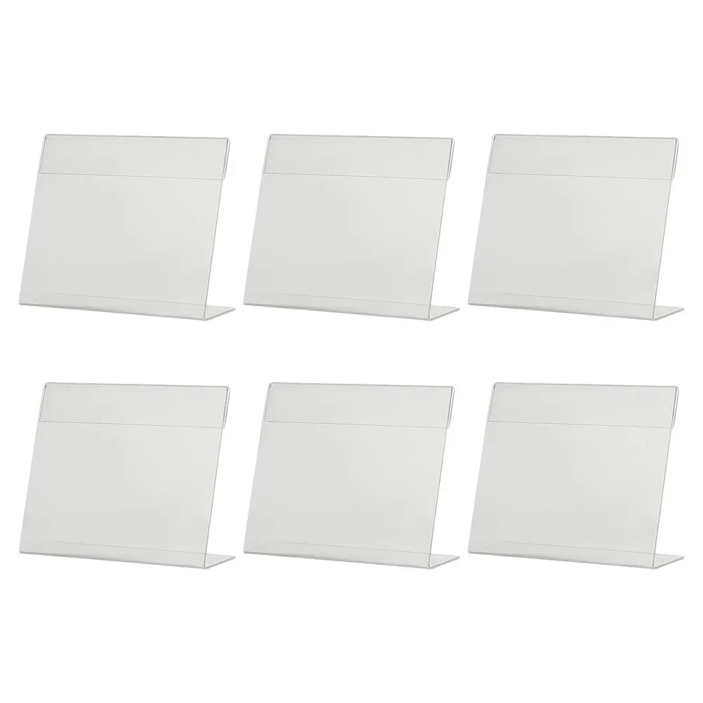 

6pcs Acrylic Tag Holder Clear Display Stand For Retail Shop Restaurant Sign Label Rack Advertising Sign Holder Stand Clip