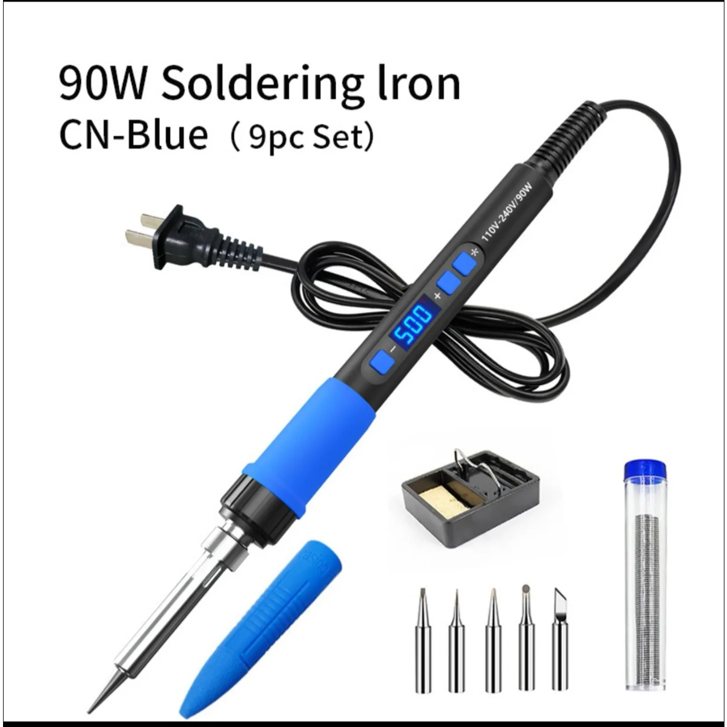 NEW Electric Soldering Iron 9IN1 90W LCD Digital Display 180-500 Adjustable Replaceable Head Soldering Iron Tin Pen Welding Kit