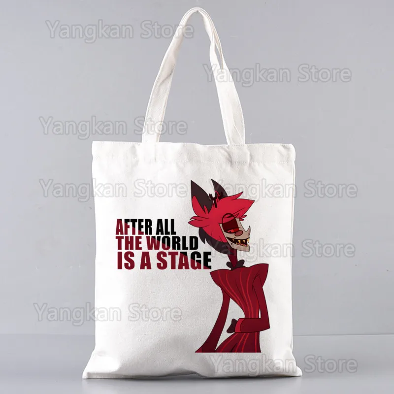 Alastors Shopper Bags for Women Resuable Tote Bag Harajuku Large Capacity Shopping Bag Anime Printing