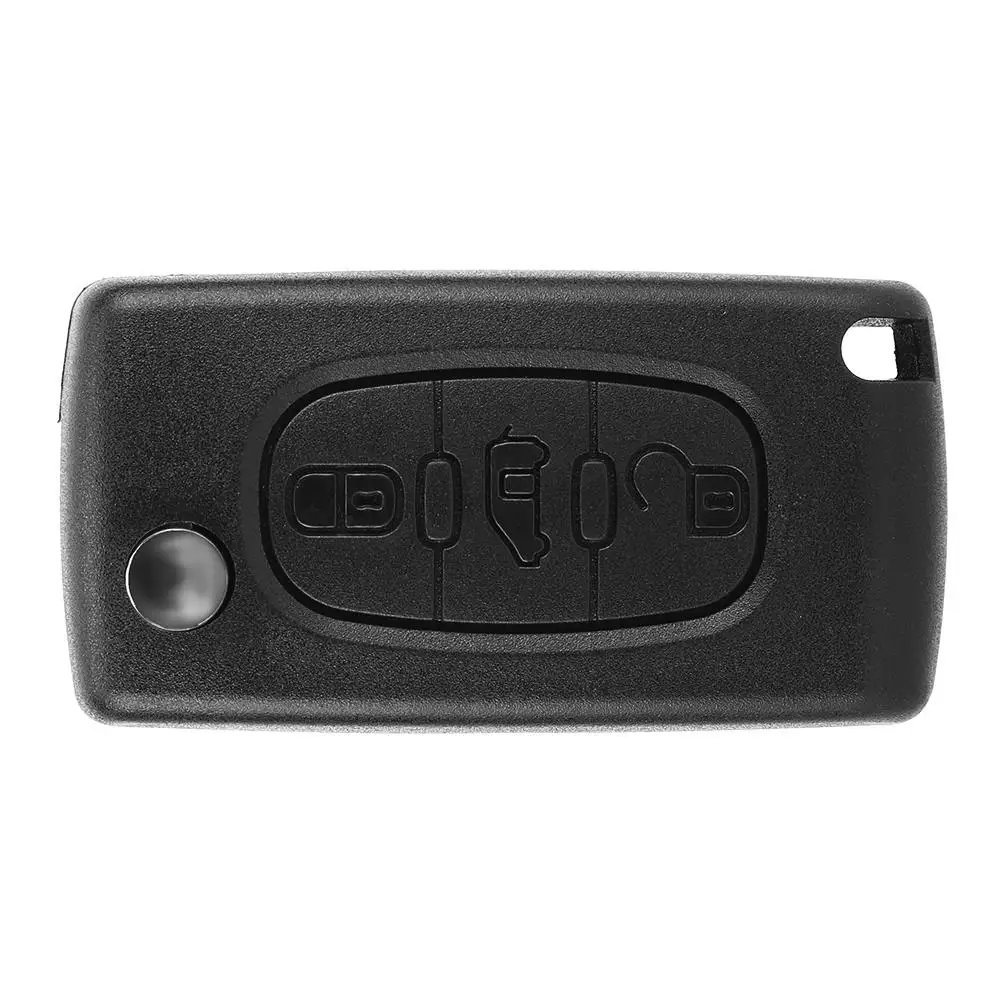 Key Fob Remote Control for Citroen Berlingo, 3 Button Car Key with Broken Buttons, Worn Blade   Convenient Carry