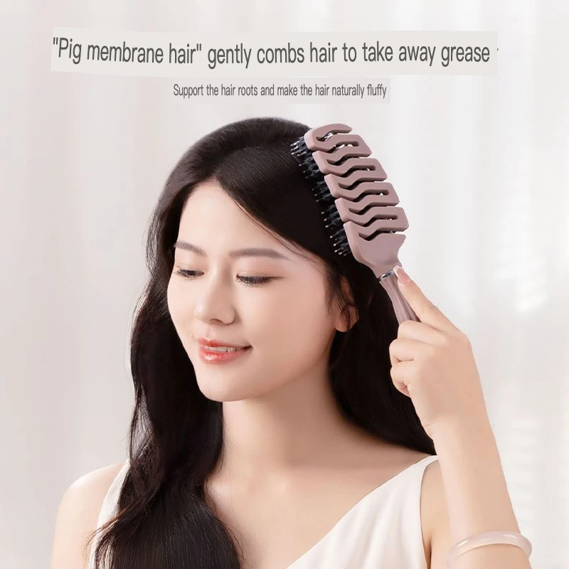 

Ladies Pine Tower Bristle Comb for Home Use Special Fluffy Massage Top Comb No Tying Hair Needed Smooth Hair Care