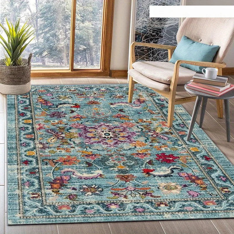 

Rectangular Floor Mat Bohemian Style Luxury Carpet Fashionable Floor Mat Foyer Living Room Bedroom Kitchen Laundry Room Carpet