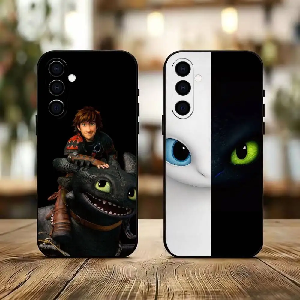 

H-Hiccup and Toothless Phone Case For Samsung Galaxy A73,A72,A71,A70,A53,A52,A51,Soft Silicone Black Cover
