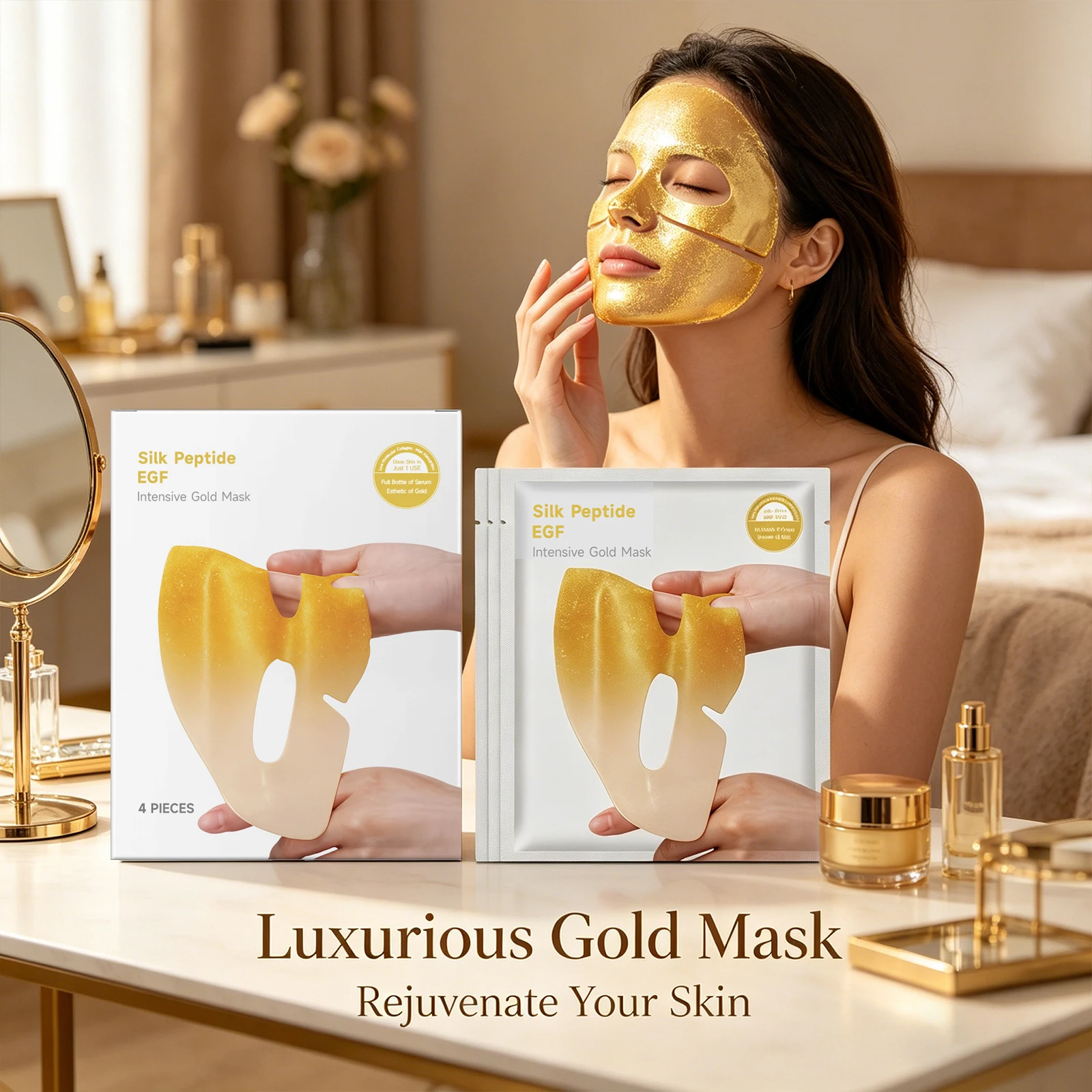 Collagen Intensive Gold Mask Moisturizing Sculpted Facial Contour Soothing Skin Discomfort Enhance Skin Radianc Firm Face Mask
