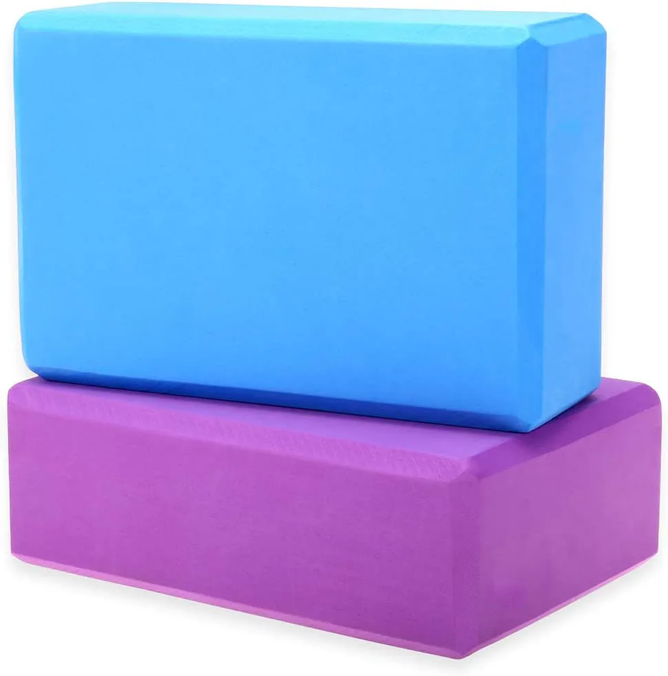 

EVA Foam Brick for Yoga, Eco Friendly, High Density, Purple and Blue, 2 PCs