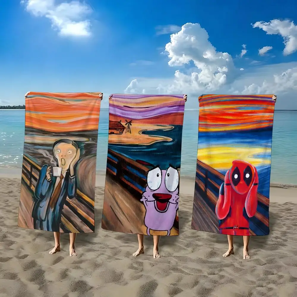 Parody Art The Scream Towel ultra-fine fiber quick drying absorbent bath towel, outdoor swimming sports towel