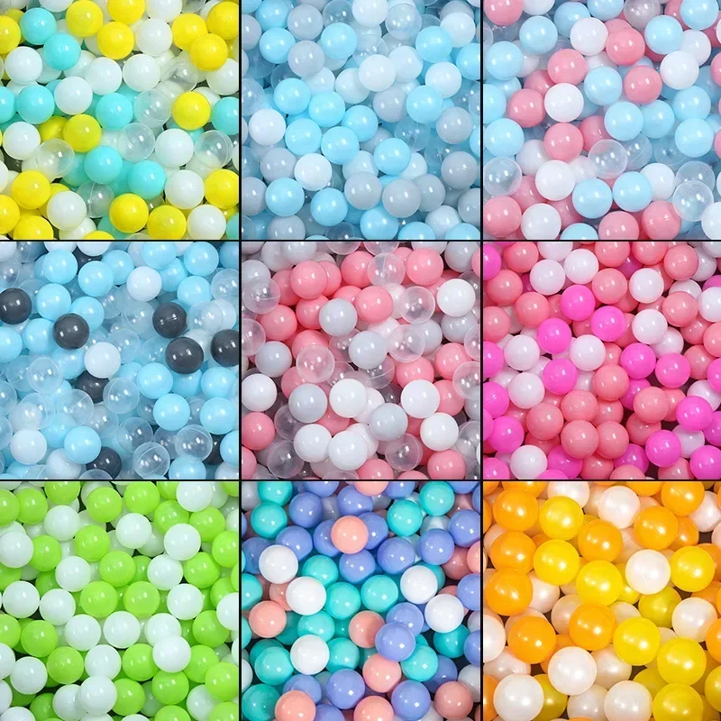 50Pcs Colors Baby Plastic Balls Water Pool Ocean Wave Ball Kids Swim Pit With Basketball Hoop Play House Outdoor Tents Toy Props