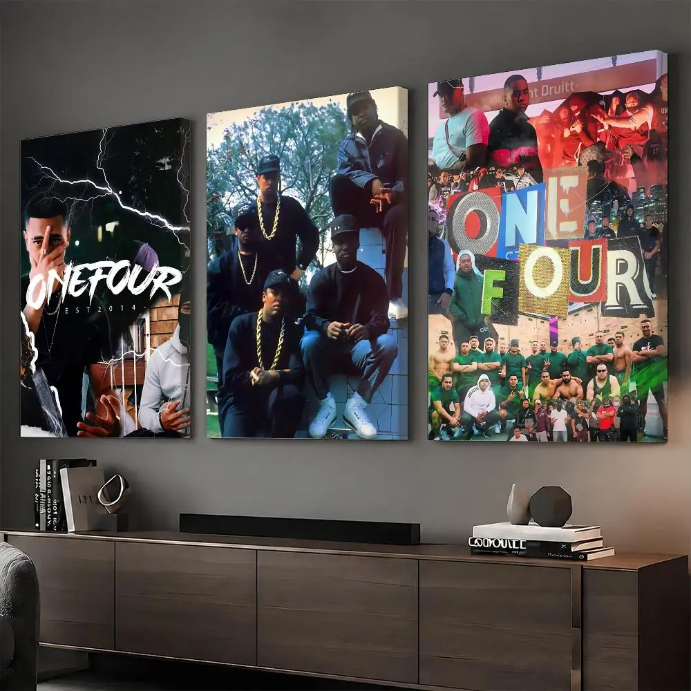 O-ONEFOUR Drill Rapper Album Painting Calligraphy HD Modern Style Inner Frame Canvas Poster Bedroom Room Hallway Wall Art Decor