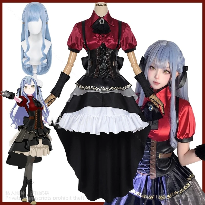 Réplique BanG de jeu d'anime Costume Cosplay Togawa Sakatm, c'est MyGO!!! Perruque de Robe Lolita de Style Gothique Personnalisée, pour Fille et Femme