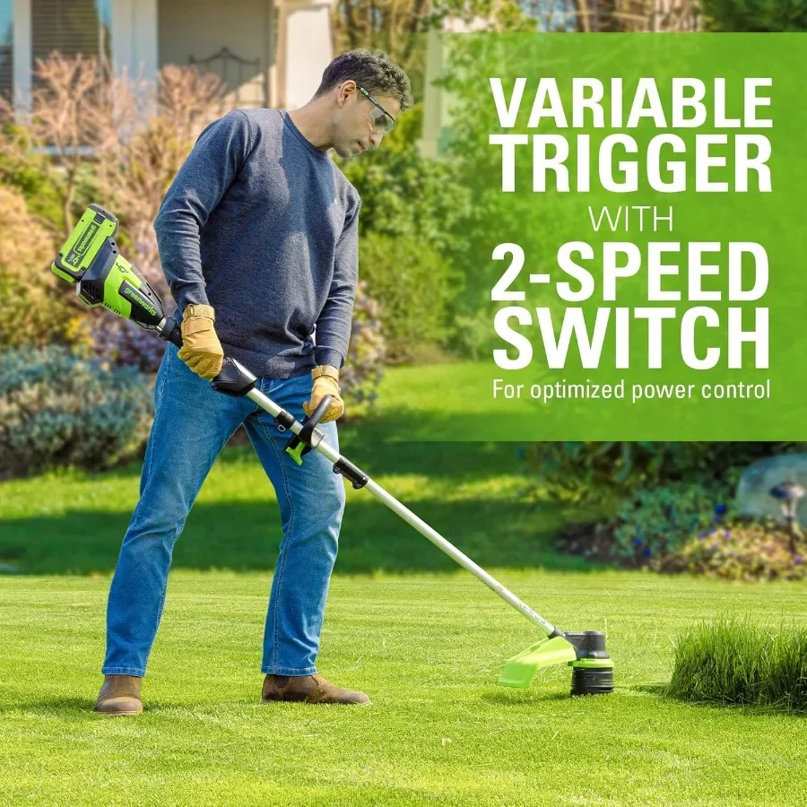 Baterai dan Pengisi Daya Pemangkas Rumput Tanpa Sikat 40V 17 Inci Tidak Termasuk