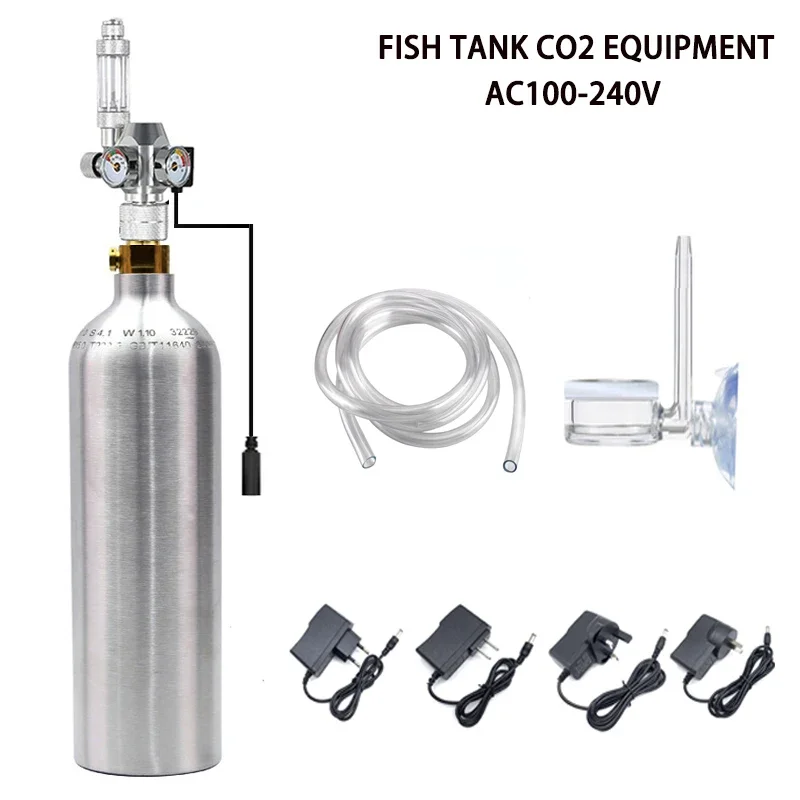 Aquarium DIY CO2-Druckminderer aus Aluminiumlegierung mit Magnetventil und Blasenzähler für Fischbecken CO2-Ausrüstung