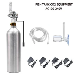 Aquarium DIY CO2 Pressure Reducing Valve Aluminum Alloy Gas Cylinder with Solenoid Valve Bubble Meter Fish Tank CO2 Equipment