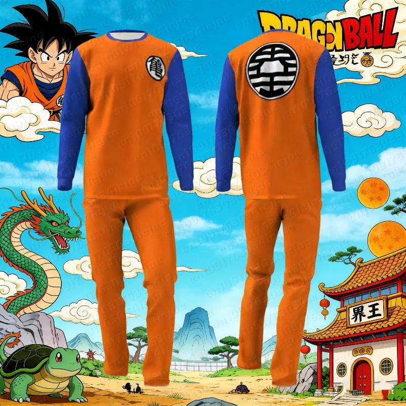 2026 Herbst Dragon Ball 3D-gedruckter Langarm-Hosenanzug für Herren – Neuheit: Anime-bedruckt, bequem, atmungsaktiv, Übergröße, lässig, locker geschnitten