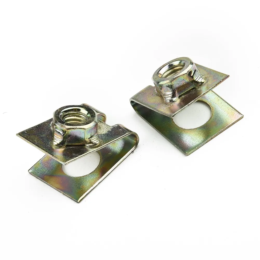 20X Car  U Shape Clips Speed Nuts Fastener Rivet M6 For Auto Car Pannel Fender Spring Metal Practical U-Clip Exterior Car Parts