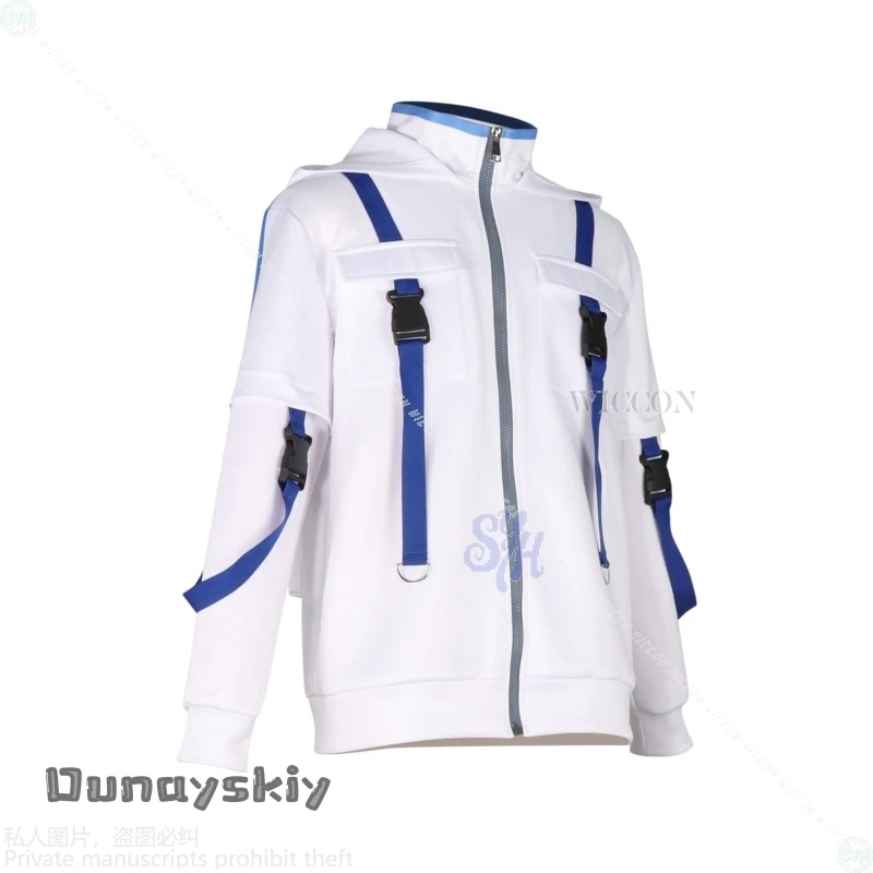 عارضة شينغو ناتوري تاكيرو كونغو شيو كيريشيما تأثيري قواطع الرياح أنيمي زي هوديي الأزرق الأبيض الشرير Y2k دعوى هالوين