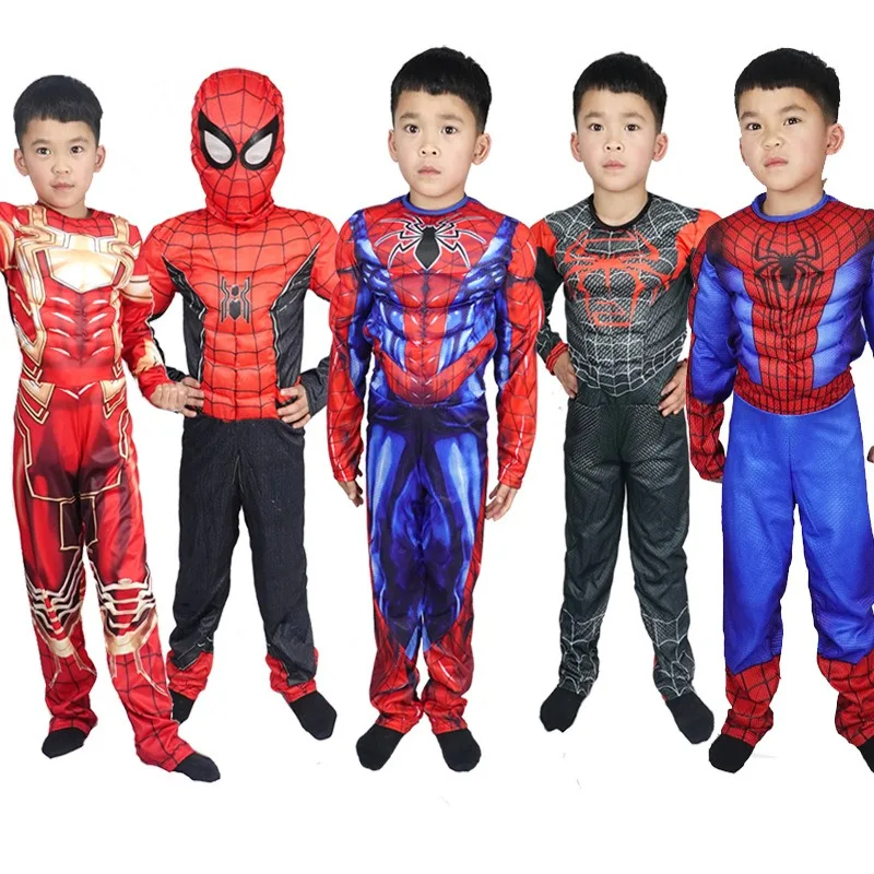 

Movie Superhero Peter Parker Cosplay Boys Spiderman Iron Man Muscle Costume Halloween Party Christmas Carnival New Year Gift