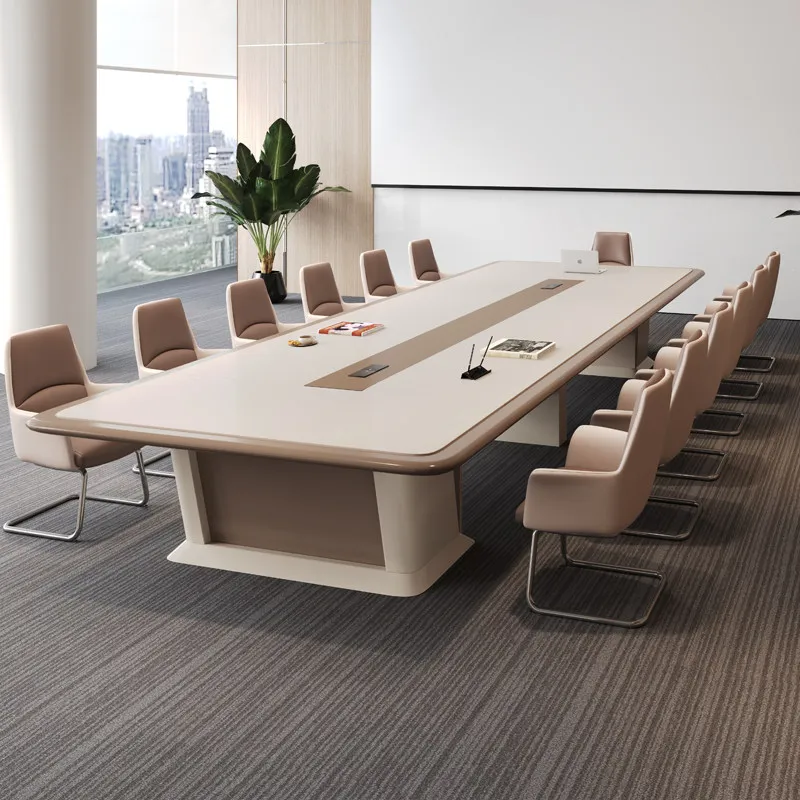 Luxury Lacquered Large Conference Table Modern Creative Rectangular Negotiation Long Desk Business Office Meeting Room Furniture