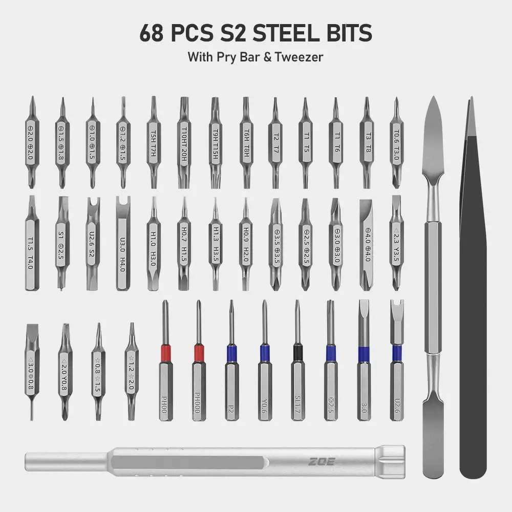 72 in 1 Precision Screwdriver Set with Magnetizer Mini Magnetic Phillips Bits Professional Repair Tool for PC iPhone Watches PS4