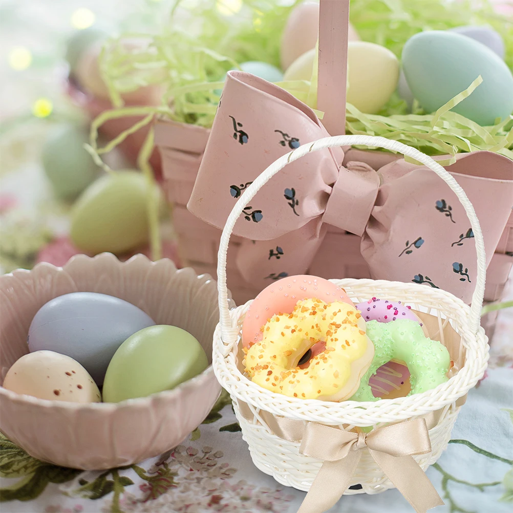 

Handwoven Flower Basket Rustic Style Plastic Wedding Decor Bridal Shower Favor Gift Favors Baby Baskets Gifts Storage Basket
