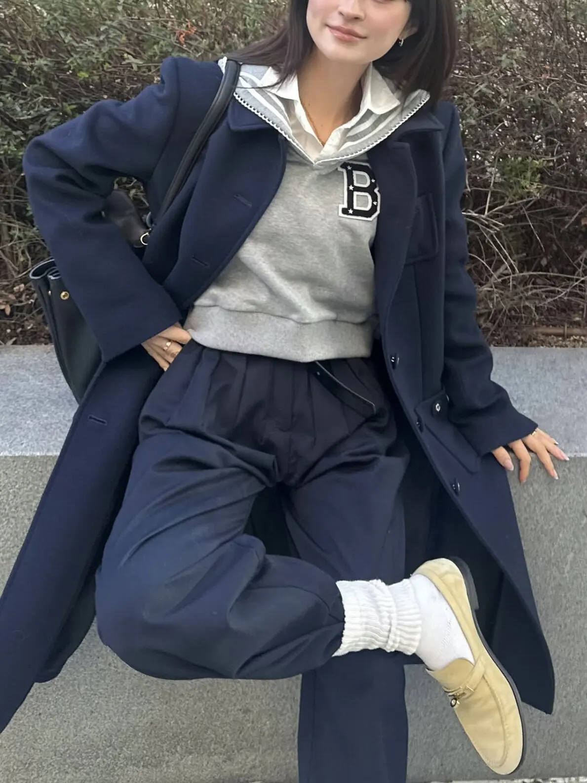 

Japanese Trend Spring New Sailor Collar Embroidered Letter Hooded Sweater Sweet Splicing Color Loose Casual Short Hoodies Women
