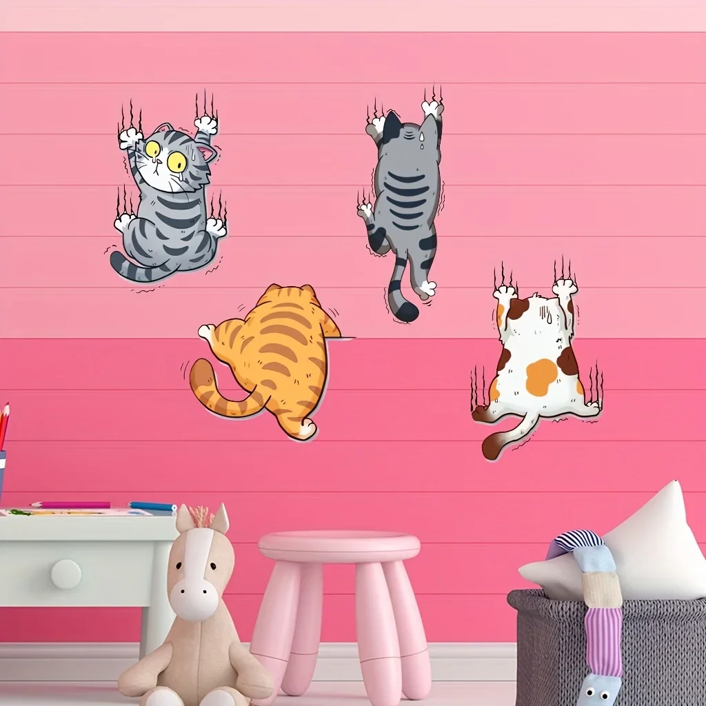 Cartoon Climbing Cat Lucky Cat - đánh giá và giá Home Bathroom Wallpaper