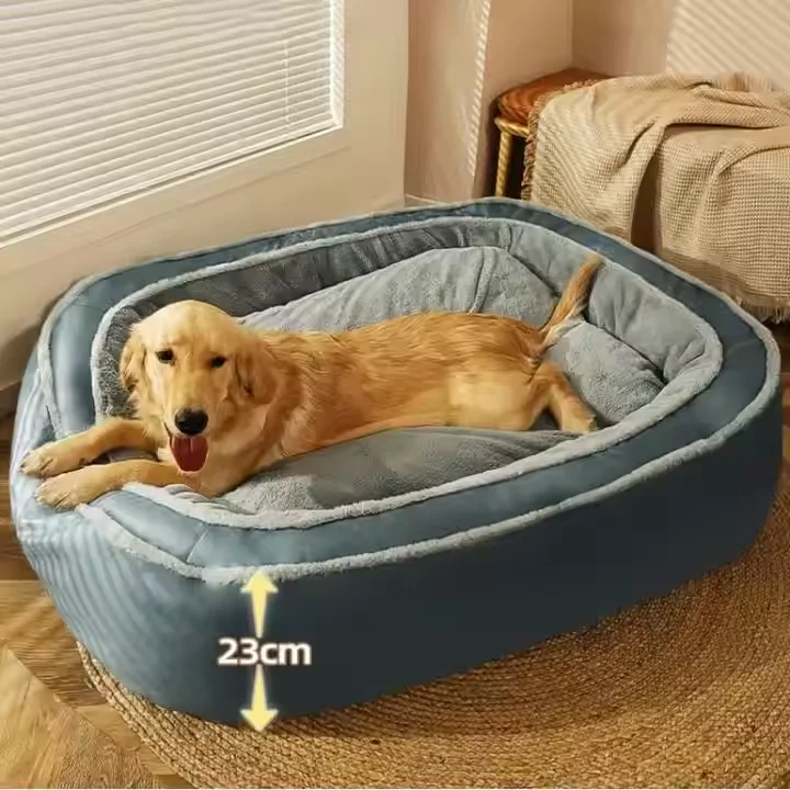 

Large Plush Orthopedic Dog Bed with Removable and Washable Cover Warm Deep Sleeping Round Bed Anti-Collapse for Cats