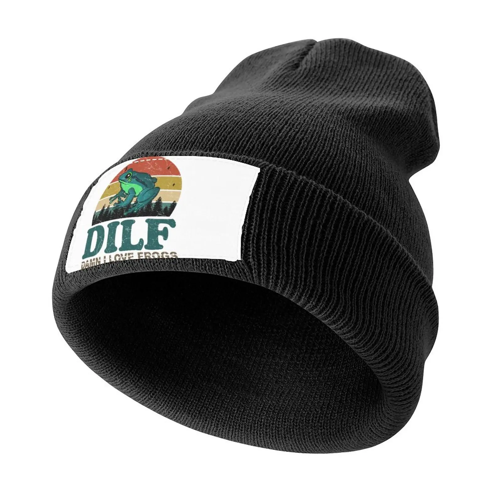 

DILF Damn I Love Frogs Knitted Cap Rugby Sun Hat For Children Men Golf Wear Women's