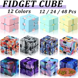 12-48 Pcs Fidget Cubes Bulk Infinity Cube Fidget Toy Mini Cube Desk Toy Magic Sensory Tool Blocks Puzzle Flip Cubes Party Favors