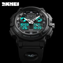 SKMEI 1270 cronografo digitale da uomo doppio tempo orologi 50M Watwrproof Week Display orologi da polso Relogio Masculino orologio sportivo