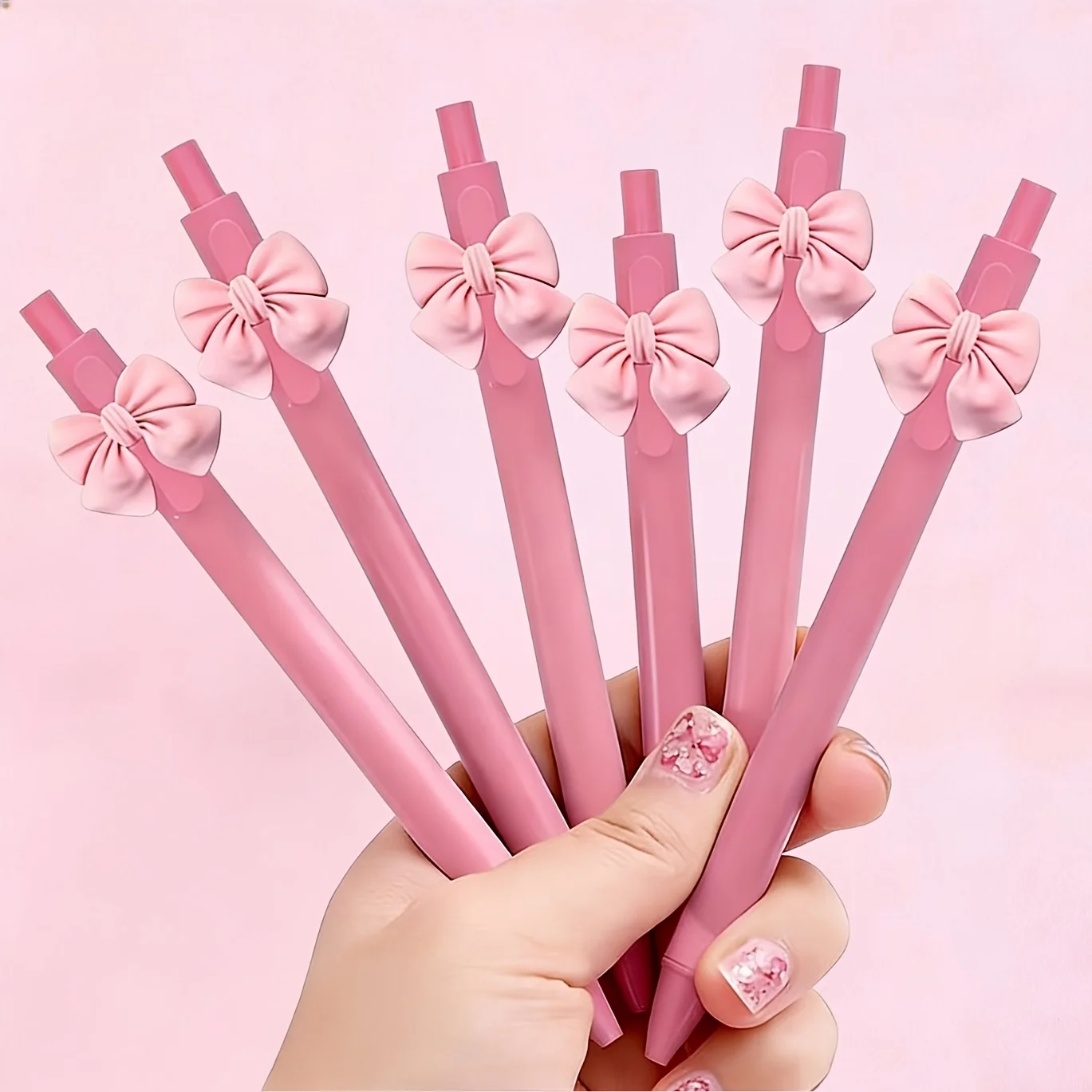 caneta-esferografica-fofa-com-laco-pacote-com-6-retratil-tema-rosa-perfeita-para-escola-escritorio-diario-e-presentes-ferramenta-de-escrita-escolar