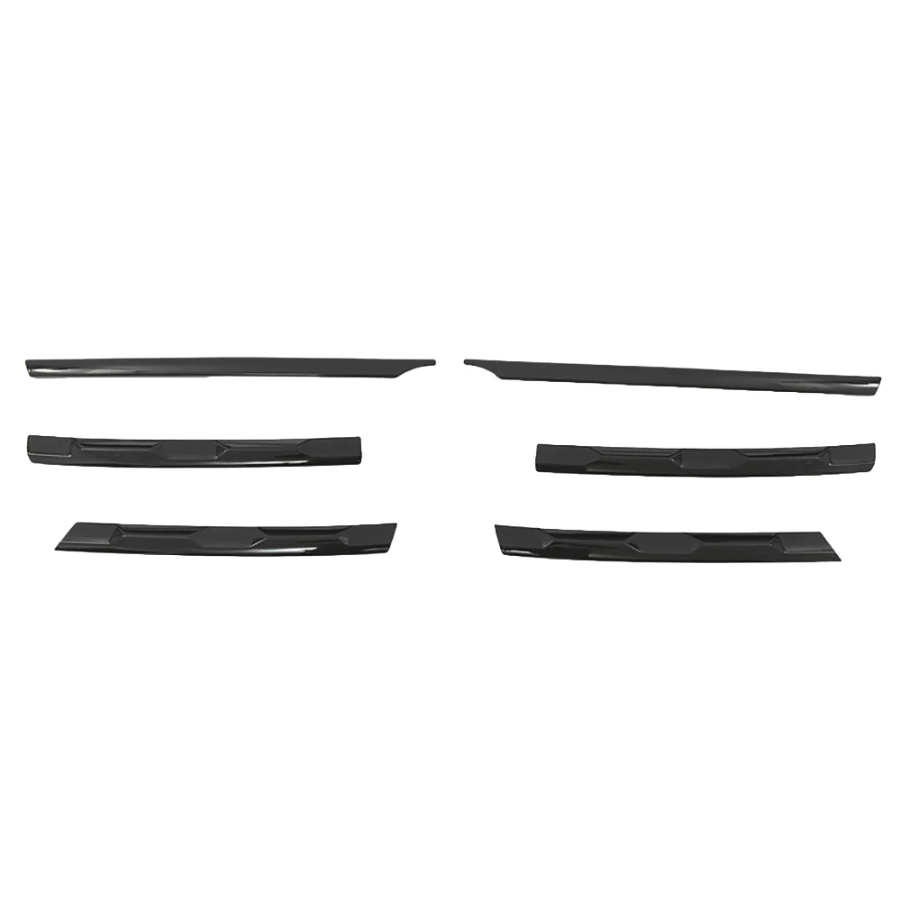 LHD for Tiguan L 2017-2021 Glossy Black Front Bumper Mesh Center Grille Grill Moulding Strips Cover Trim